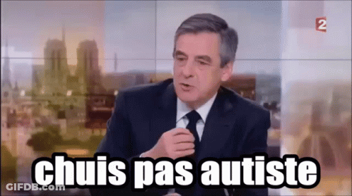 Man In Suit Says Chuis Pas Autisme GIF