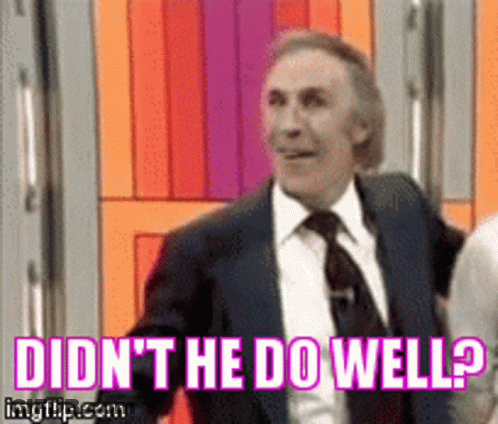 Man In Suit Says Didnt He Do Well GIF