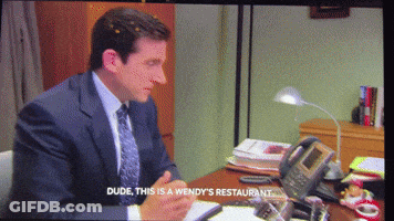 Man In Suit Says Dude This Is Wendy's Restaurant GIF