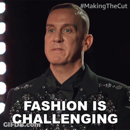 Man In Suit Says Fashion Is Challenging GIF