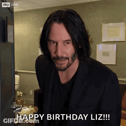 Man In Suit Says Happy Birthday Liz GIF