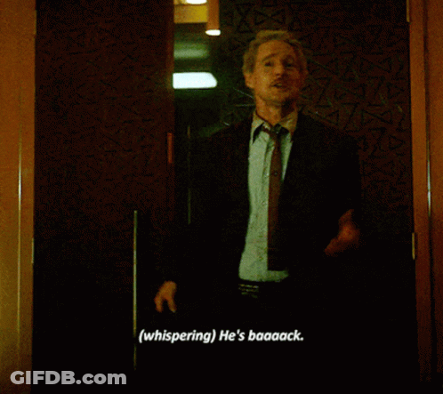 Man In Suit Says He's Baaack GIF