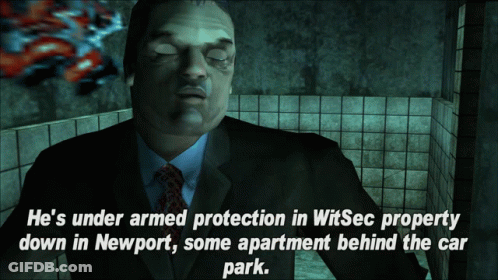 Man In Suit Says He's Under Armed Protection In Wit Sec Property GIF