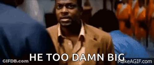 Man In Suit Says He Too Damn Big GIF