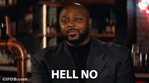 Man In Suit Says Hell No At Bar GIF