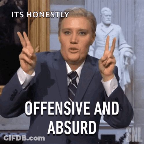 Man In Suit Says Honestly Offensive And Absurd GIF