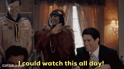 Man In Suit Says I Could Watch This All Day With Boy Scout GIF