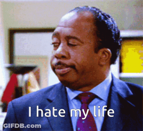 Man In Suit Says I Hate My Life GIF