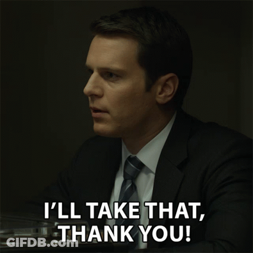 Man In Suit Says I'll Take That Thank You GIF