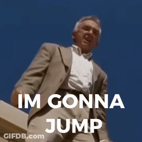 Man In Suit Says I'm Gonna Jump GIF
