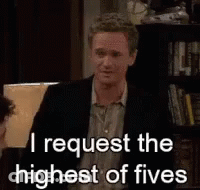 Man In Suit Says I Request The Highest Of Fives GIF