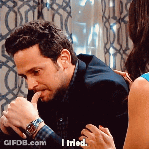 Man In Suit Says I Tried Being Comforted By Woman GIF
