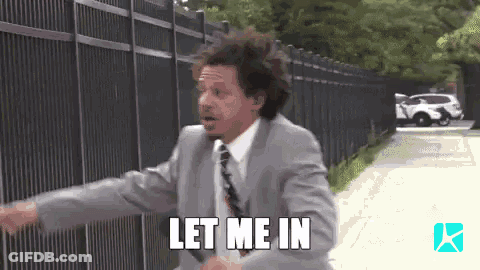 Man In Suit Says Let Me In GIF