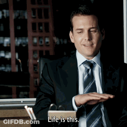 Man In Suit Says Life Is This GIF