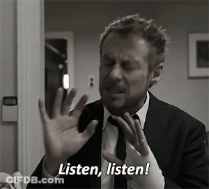 Man In Suit Says Listen Listen GIF