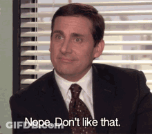 Man In Suit Says Nope Don't Like That GIF