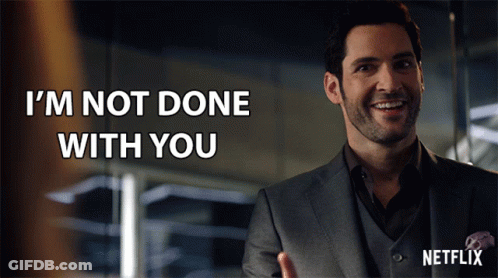 Man In Suit Says Not Done With You GIF