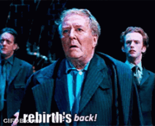 Man In Suit Says Rebirth's Back To Three Men GIF