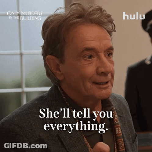Man In Suit Says She'll Tell You Everything GIF