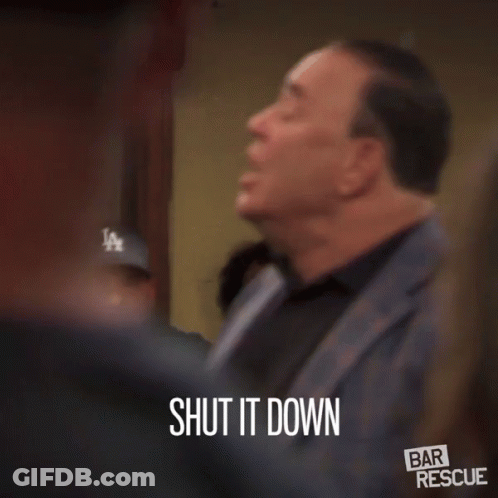 Man In Suit Says Shut It Down In Front Of Group GIF