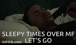 Man In Suit Says Sleepy Times Over Me Let's Go GIF