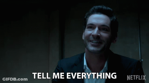 Man In Suit Says Tell Me Everything GIF