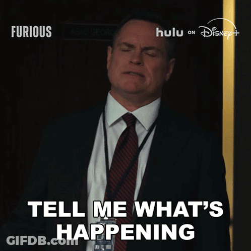 Man In Suit Says Tell Me What's Happening Disney Ad GIF