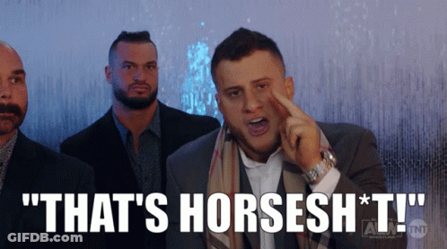 Man In Suit Says That's Horsesh*t To Group GIF