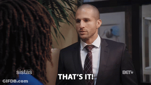 Man In Suit Says That's It In Front Of BET Logo GIF