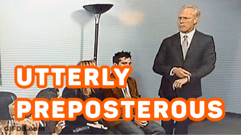 Man In Suit Says Utterly Preposterous GIF