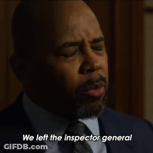 Man In Suit Says We Left The Inspector General GIF