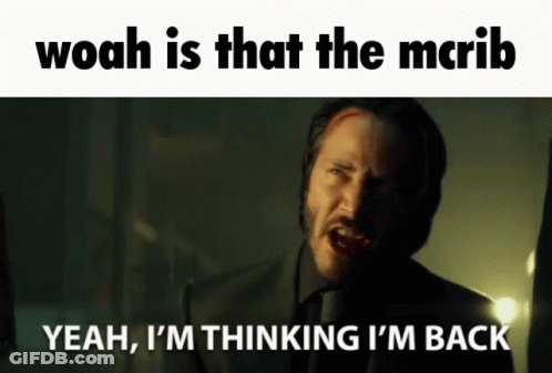 Man In Suit Says Woah Is That The McRib GIF