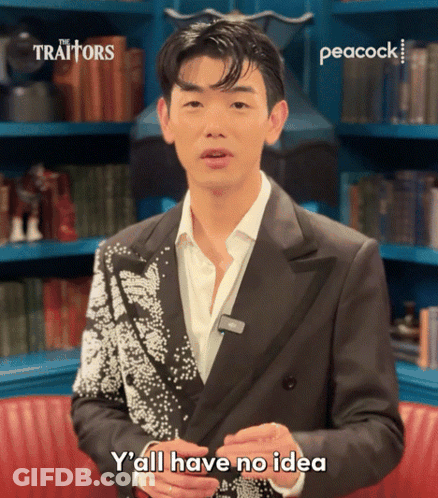 Man In Suit Says Y'all Have No Idea Beside Peacock Logo GIF