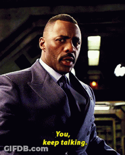 Man In Suit Says You Keep Talking GIF