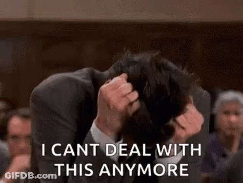 Man In Suit Scratching Head Saying I Cant Deal With This Anymore GIF