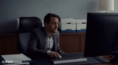 Man In Suit Screaming With Letter I GIF