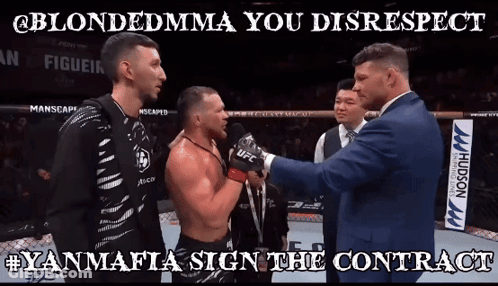 Man In Suit Shakes Hands In Boxing Ring Saying You Disrespect GIF