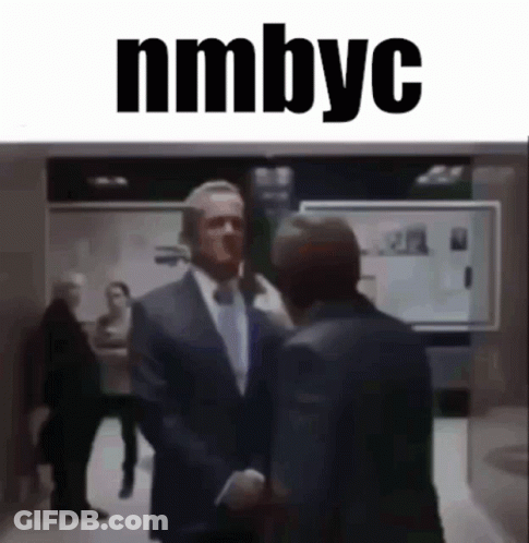 Man In Suit Shaking Hands With Nmbyc GIF