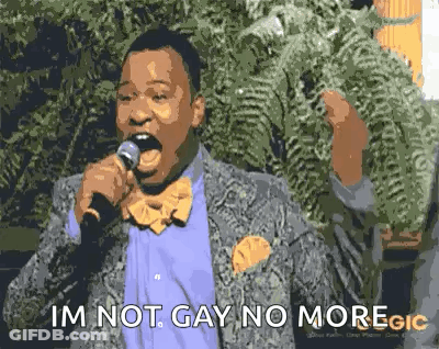 Man In Suit Singing I'm Not Gay No More GIF