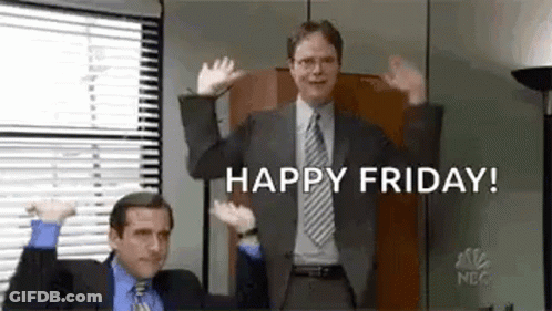 Man In Suit Sitting At Desk With Hands In Air GIF