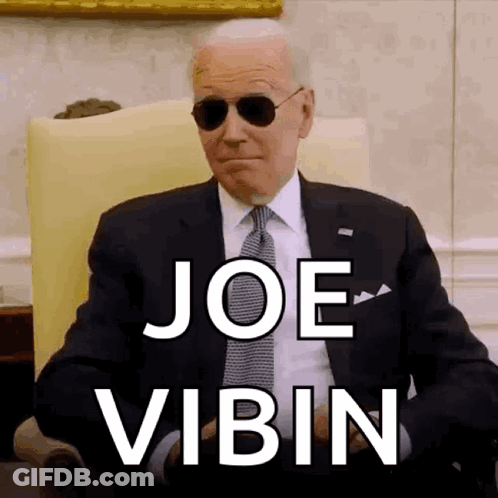 Man In Suit Sitting Chair Sunglasses Joe Vibin GIF