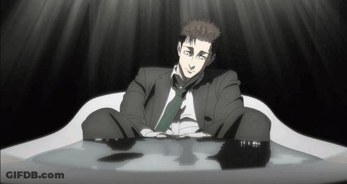 Man In Suit Sitting In Bathtub GIF