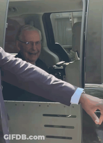 Man In Suit Sitting In Car GIF
