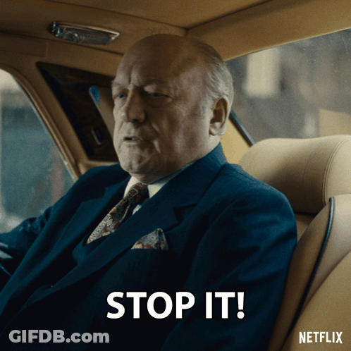 Man In Suit Sitting In Car Saying Stop It GIF