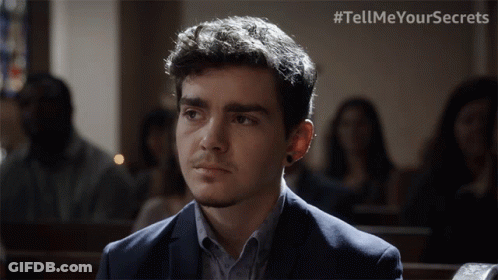 Man In Suit Sitting In Church #TellMeYourSecrets GIF