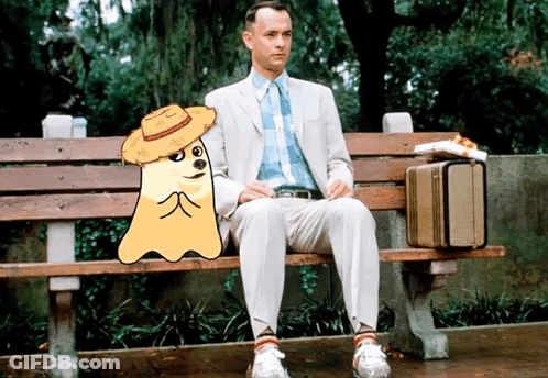 Man In Suit Sitting Next To Cartoon Ghost GIF