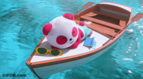Man In Suit Sitting On Swan Pedal Boat GIF