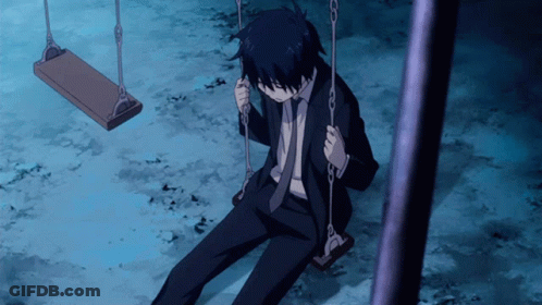 Man In Suit Sitting On Swing GIF