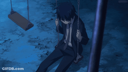 Man In Suit Sitting On Swing GIF