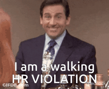 Man In Suit Smiling Saying HR Violation GIF